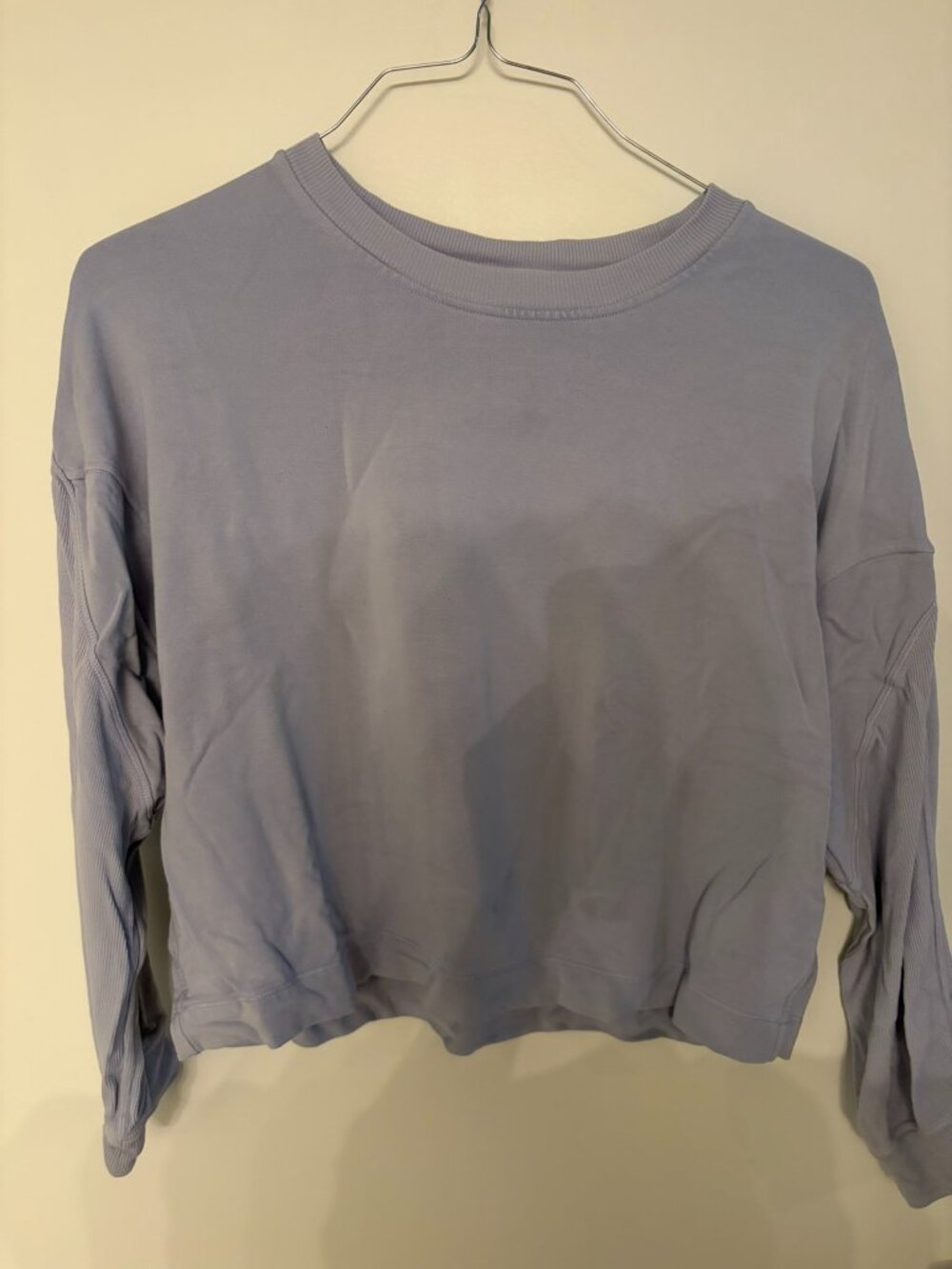 Lululemon Softstreme Perfectly Oversized Cropped Crew Dusky Lavender Size